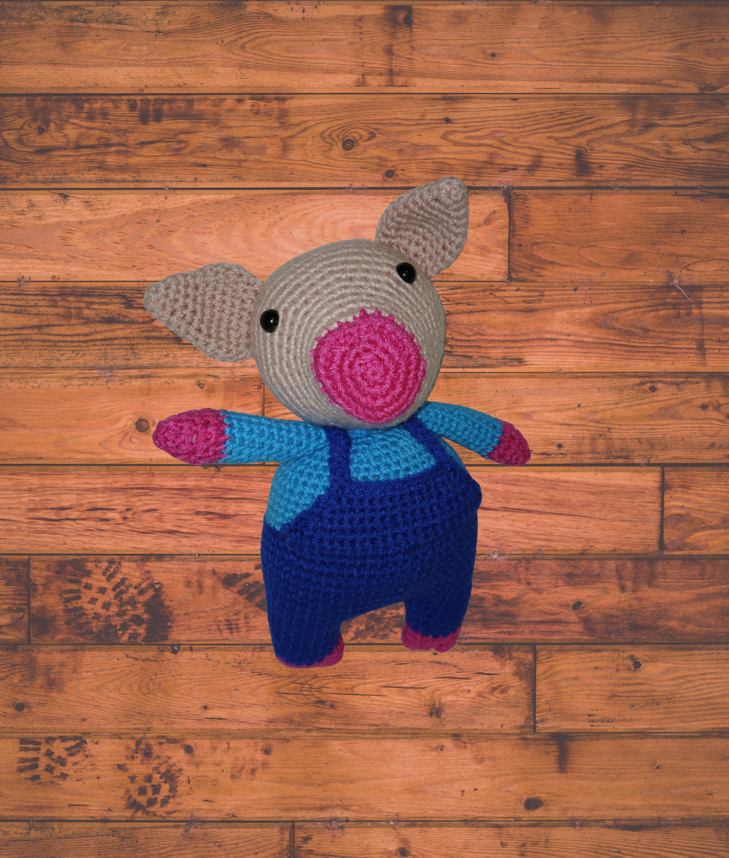 Boy crochet pigs